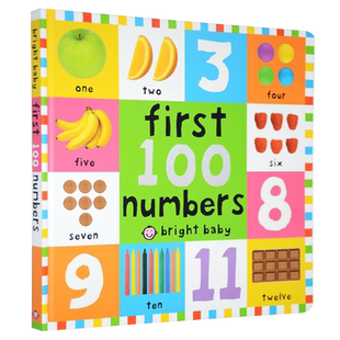 【自营】英文原版 儿童启蒙绘本 First 100 Numbers 宝宝的数数词汇图画词典大本纸板书 看图学英语 儿童学习 撕不烂纸板书