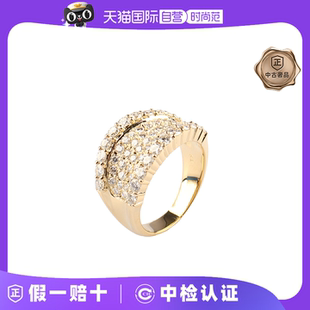 中古95新日本进口商品群镶钻石K18黄金55号戒指时尚 自营