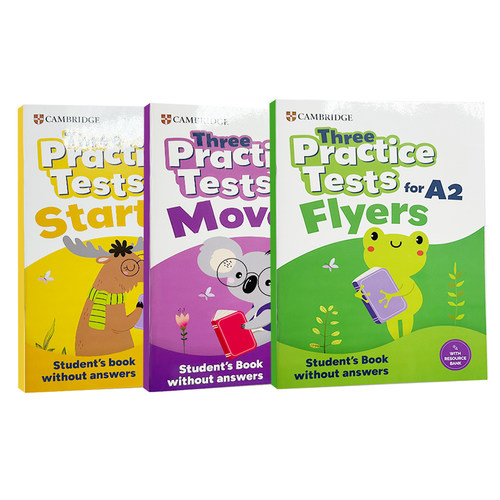 【自营】剑桥国际少儿英语YLE模拟真题集 剑桥Three Practice Tests 2026版真题集Starters Mover Flyers 剑少备考真题集