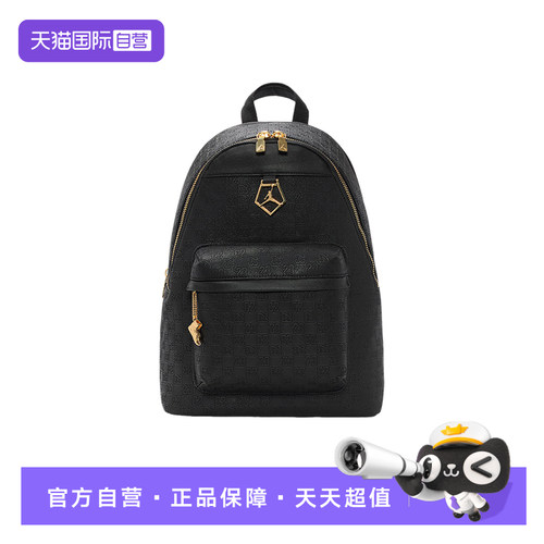 【自营】耐克双肩包男女包压纹印花黑金AJ1挂饰背包IZ7322-010