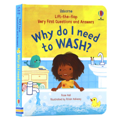【自营】科学立体翻翻书我为什么要洗澡英文原版Usborne Very First Questions and Answers Why do I need to wash科普百科精装书