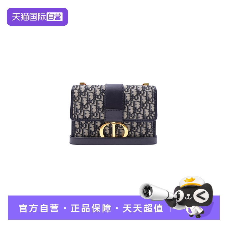 Dior蓝色帆布蒙田邮差包