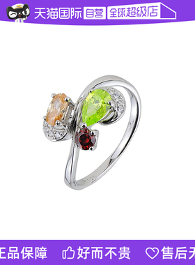 天然橄榄石戒指女纯银小众显白