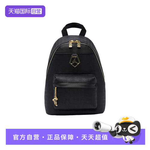 【自营】耐克双肩包男女压纹印花黑金AJ1挂饰复古背包IZ8151-010