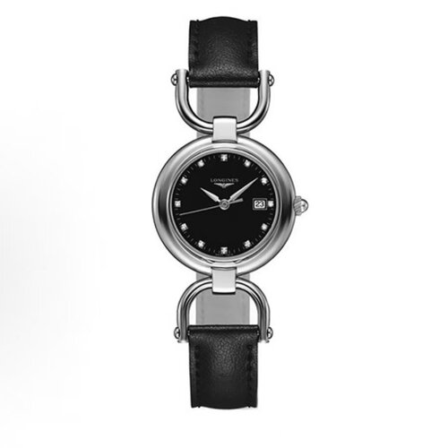 【自营】中古99新未使用浪琴/骑仕系列/钻刻皮带/30mm/精选女表