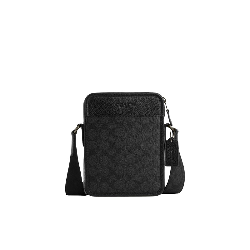 【自营】COACH/蔻驰男包公文包 经典印花 涂层帆布 斜挎包 男款