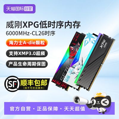 【自营】威刚XPG低时序CL26 6000 16G/32G台式机DDR5内存华硕吹雪