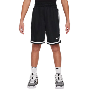 【自营】耐克nike小童男运动短裤白色条纹宽松五分裤FJ6802-010