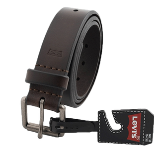 Levis李维斯牛仔裤柔软皮带男士经典复古做旧休闲百搭针扣腰带潮