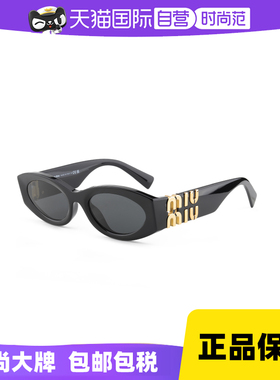 【自营】Miumiu缪缪墨镜女明星同款黑金猫眼潮流太阳眼镜 SMU11WS