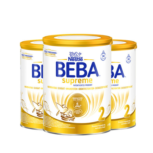 【自营】德国雀巢BEBA贝巴至尊6种HMO婴幼儿奶粉2段800g*3罐
