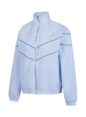 【自营】Nike耐克蓝色外套女夏季宽松梭织立领运动夹克FV6305-423