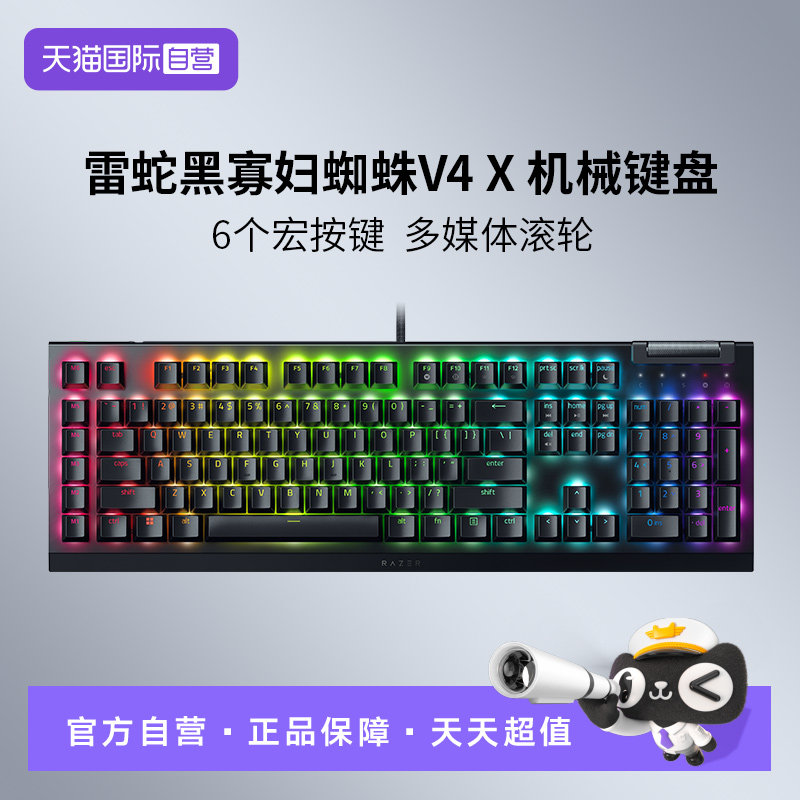 【自营】Razer雷蛇黑寡妇蜘蛛V4 X电竞电脑游戏机械键盘幻彩灯光