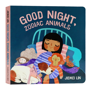 【自营】十二生肖动物朋友们英文原版绘本Good Night Zodiac Animals幼儿童插画故事纸板书3-6岁农历新年节日英语读物Jiemei Lin