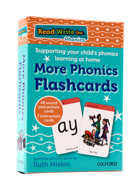 【自营】牛津自然拼读闪卡音节学习英文原版Read Write Inc. Phonics: Home More Phonics Flashcards3-6岁儿童英语早教启蒙字卡