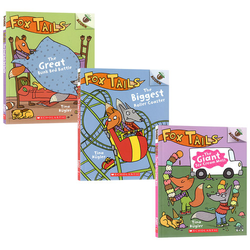 【自营】学乐橡树系列3册英文绘本Fox Tails The Great Bunk Bed Battle/Biggest Roller Coaster狐狸传说桥梁章节书Tina Kügler