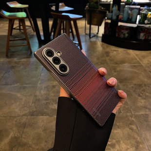 适用三星zfold7手机壳新款日落凯夫拉纹理硬壳GalaxyZFold6折叠屏带中轴全包防摔磁吸zFold5男商务W26保护套