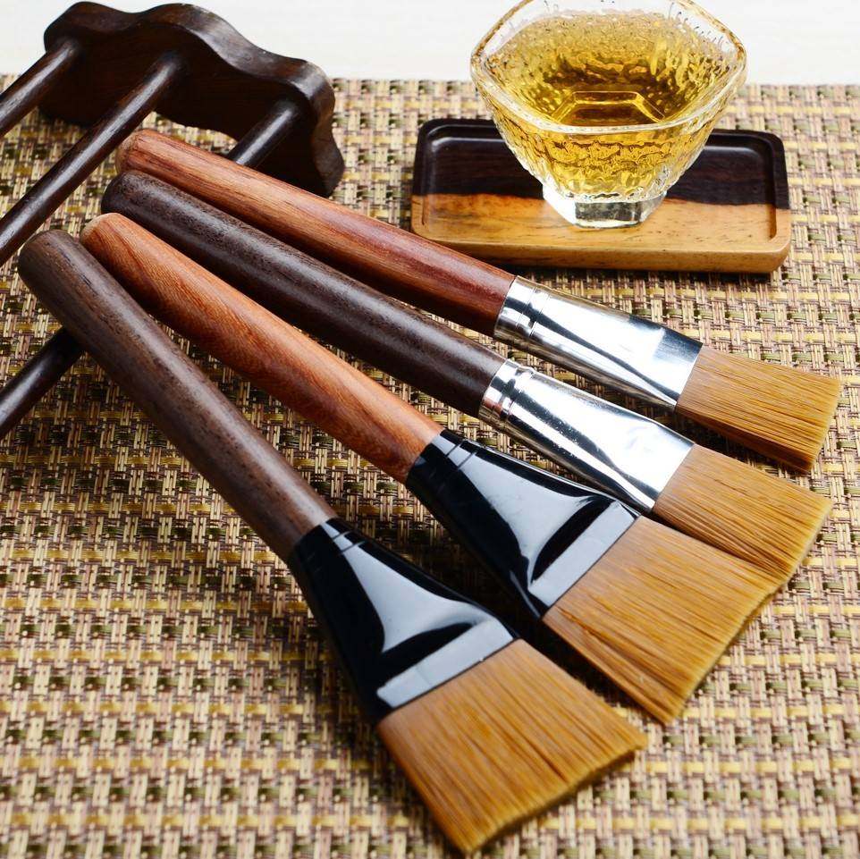 毛刷子洗杯茶台桌面茶刷黑茶专用实木茶盘茶具壶笔大号茶锥毛笔刷