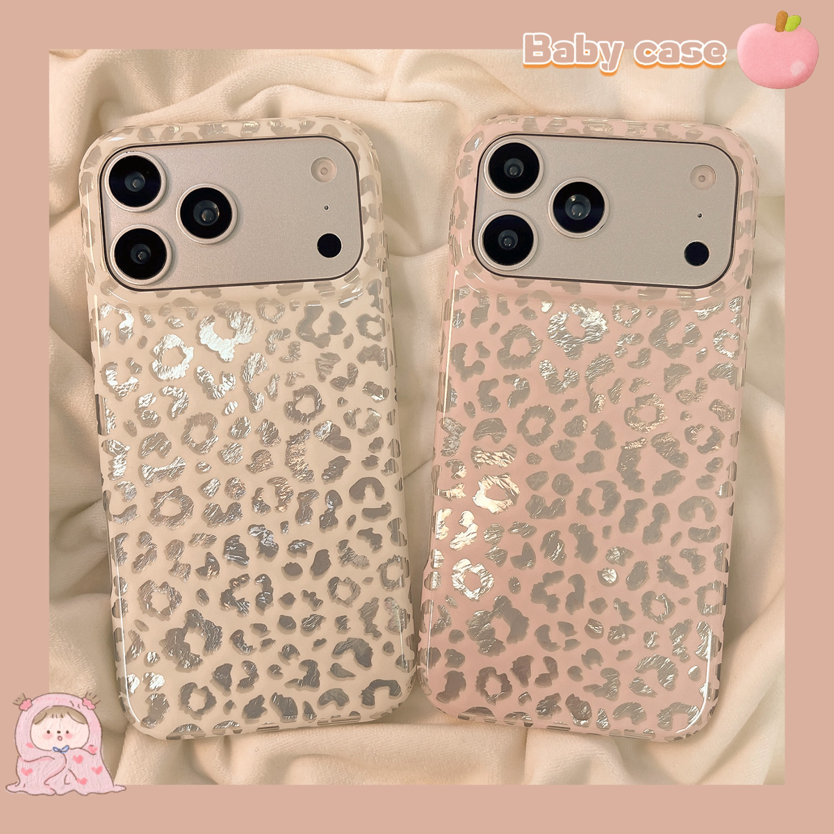 韩系ins高级锡箔纸豹纹适用于苹果17promax手机壳iphone16保护套15高级感17pro新款max超好看女巨好
