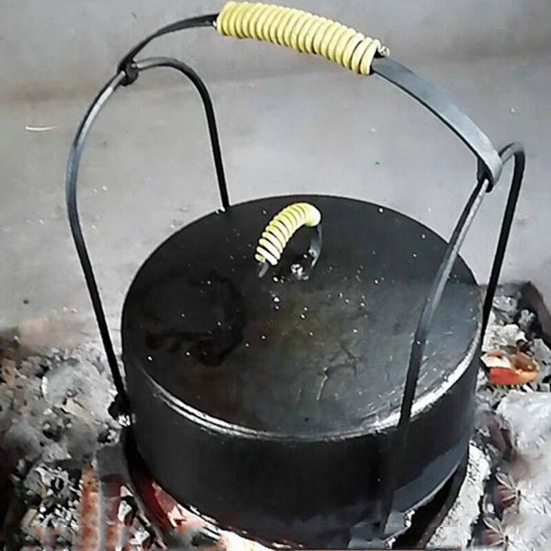 新品霸蓝老式生铁鼎锅鼎罐煲汤锅铸铁顶罐炖锅吊锅生铁煮饭鼎罐22