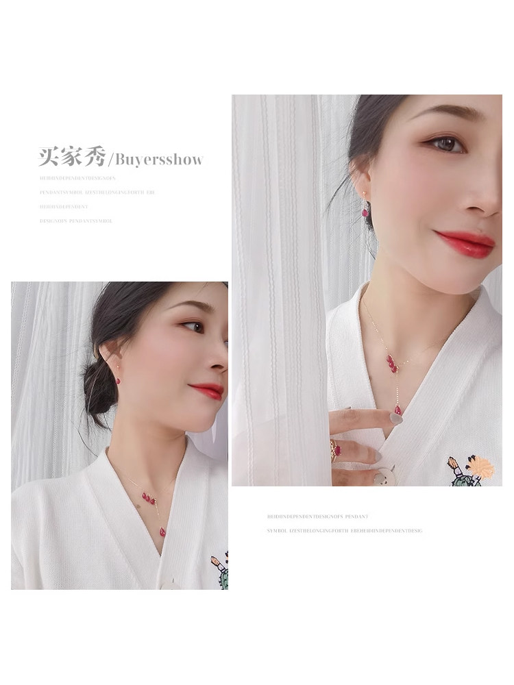 Affordable 18K Gold Ruby Necklace | Direct from China - Taobao product photo 2