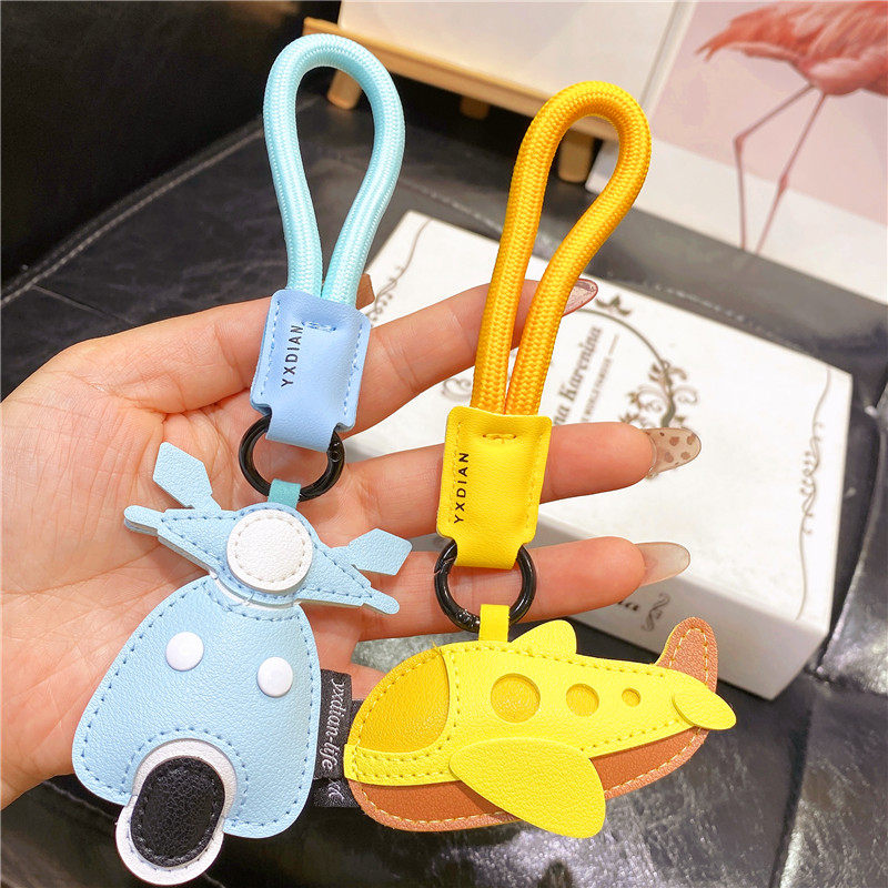 创意精美皮质摩托车飞机公交车钥匙扣挂件学生书包挂饰汽车钥匙链