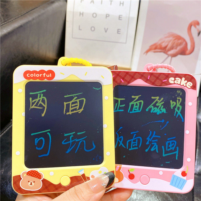 网红趣味可爱猫咪小兔解压磁吸钢珠涂鸦两用手写板钥匙扣挂件玩具