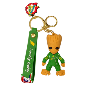 创意卡通浣熊公仔小树人格鲁特钥匙扣挂件小礼物学生书包装饰挂饰