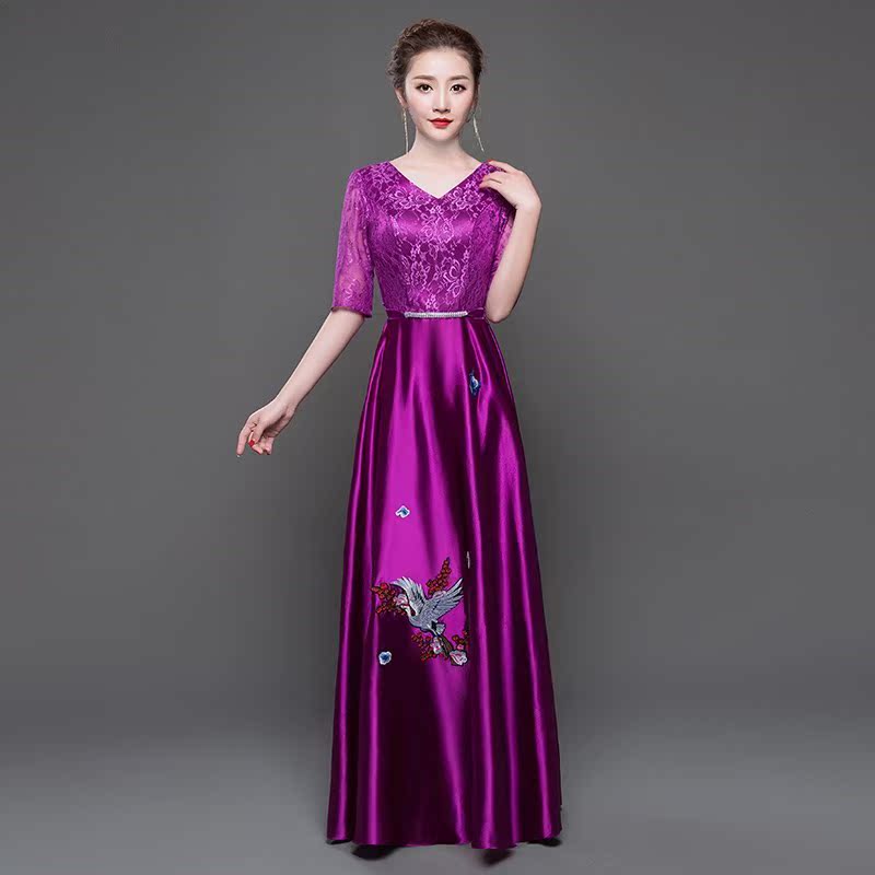 2018优雅晚新款女长款2018优雅新款礼服新款宴会合唱团演出服装|ruв категории Женская одежда, Cвадебные платья, платье/вечернее платье - от Buy2taobao.com для оказания профессиональной услуги покупки агента Taobao