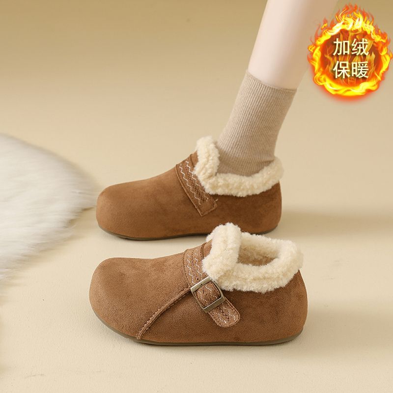 全包勃肯鞋女款2025新款冬季加绒加厚保暖毛毛棉鞋东北外穿雪地靴