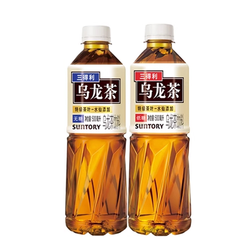 SUNTORY/三得利茉莉花茶乌龙茶无糖低糖0糖0脂茶饮料500ml*2瓶