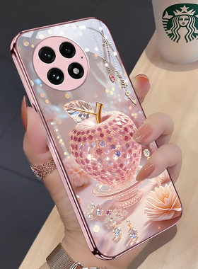 水晶苹果适用一加13手机壳新款一加12/11/10保护套防摔1加10T简约1+9女款T/R/RT/pro超薄一加6/5全包边高级感