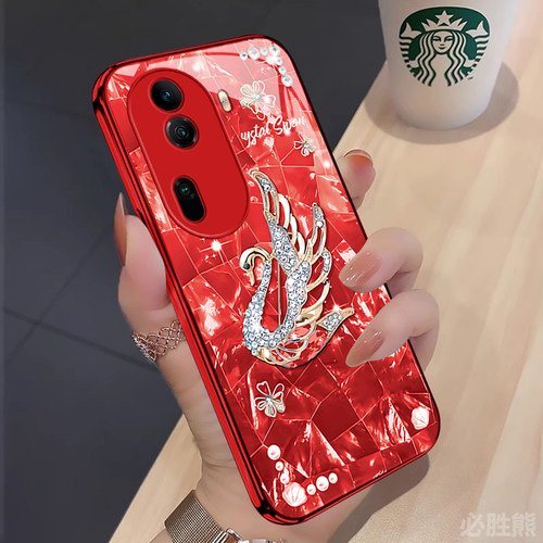 天鹅适用opporeno11手机壳新款reno11pro/10/9保护套超薄reno8pro+全包reno7/6/5女款pro/pro+超薄简约高颜值