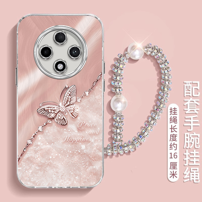 蝴蝶项链适用oppoA3pro手机壳A3por/A2套A1羽纱a97外壳oppa25G新款opa2pro全包0ppoA93防摔opopA58硅胶a57软