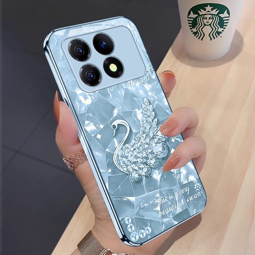 优雅天鹅手机壳适用红米k70Ultra全包边Redmik70保护壳note12pro创意11小众k60新款10高级感k50女k40s玻璃k30