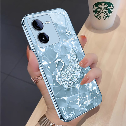 适用iqooz8玻璃手机壳简约
