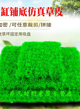 鱼缸造景铺底加密仿真草坪装饰