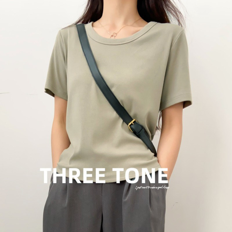 水滴U领短袖t恤女宽松显瘦百搭新款2026夏季简约微胖女装纯色上衣