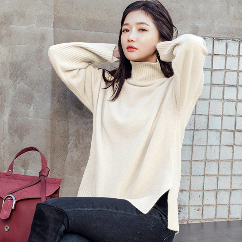高领毛衣女冬加厚慵懒宽松打底衫2025新款今年流行爆款开叉针织衫,女装/女士精品,毛衣,淘宝优惠券,粉丝福利购,淘宝优惠卷