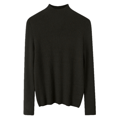 修身半高领针织衫秋冬内搭毛衣新款2025爆款黑色打底衫女长袖上衣