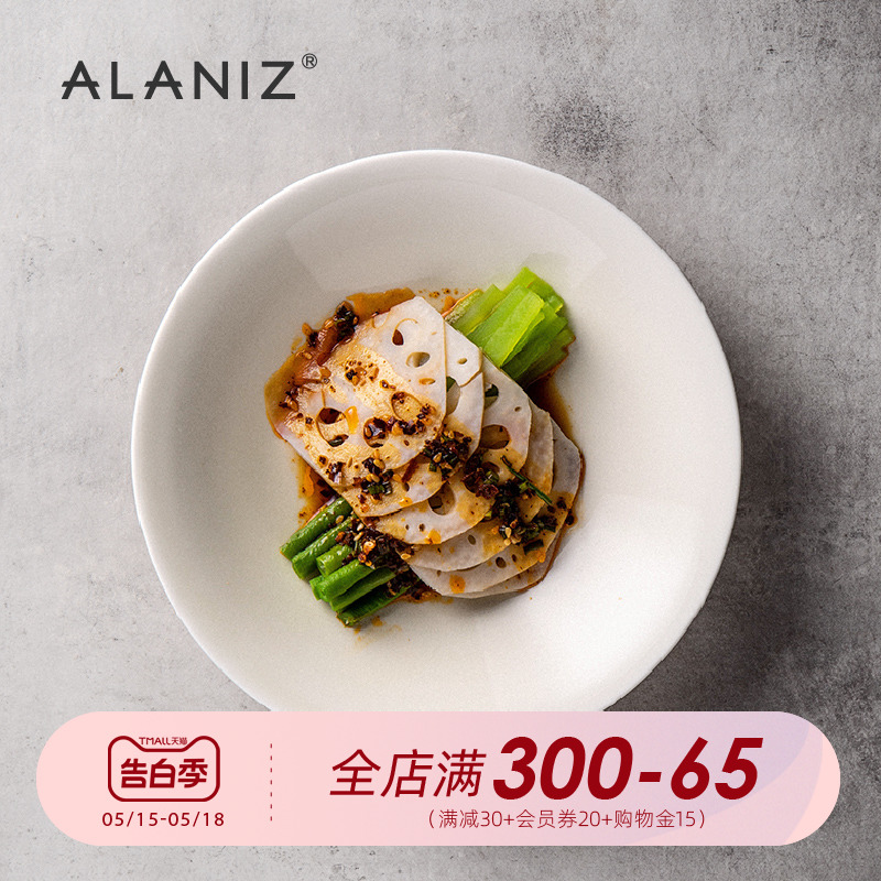 alaniz南兹DX雪庐斗笠盘陶瓷盘子菜盘家用个性汤盘日式餐具斗笠碗