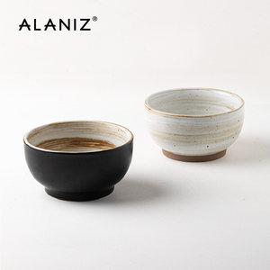 alaniz景-柴烧亮光白汤碗