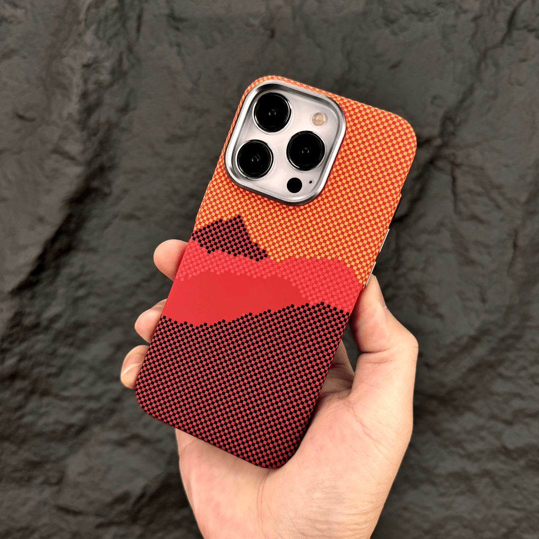 Magsafe磁吸无线充电适用苹果15ProMax山与星河手机壳iPhone14Pro高级感凯夫拉纹理ip14防摔保护套12外壳商务