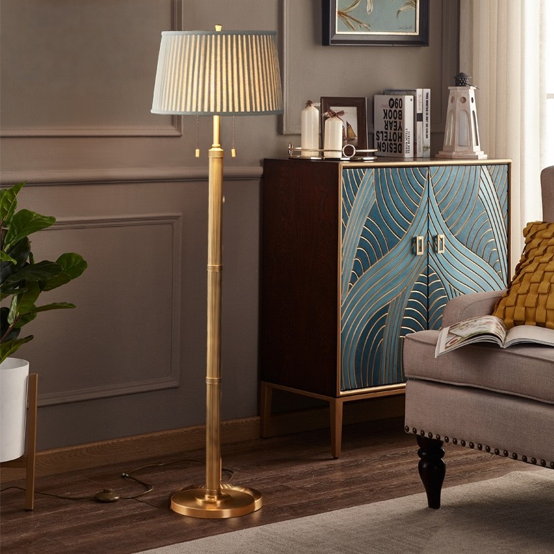 纯铜落地灯全铜美式床头灯卧室客厅欧式复古别墅欧式高端装饰灯具