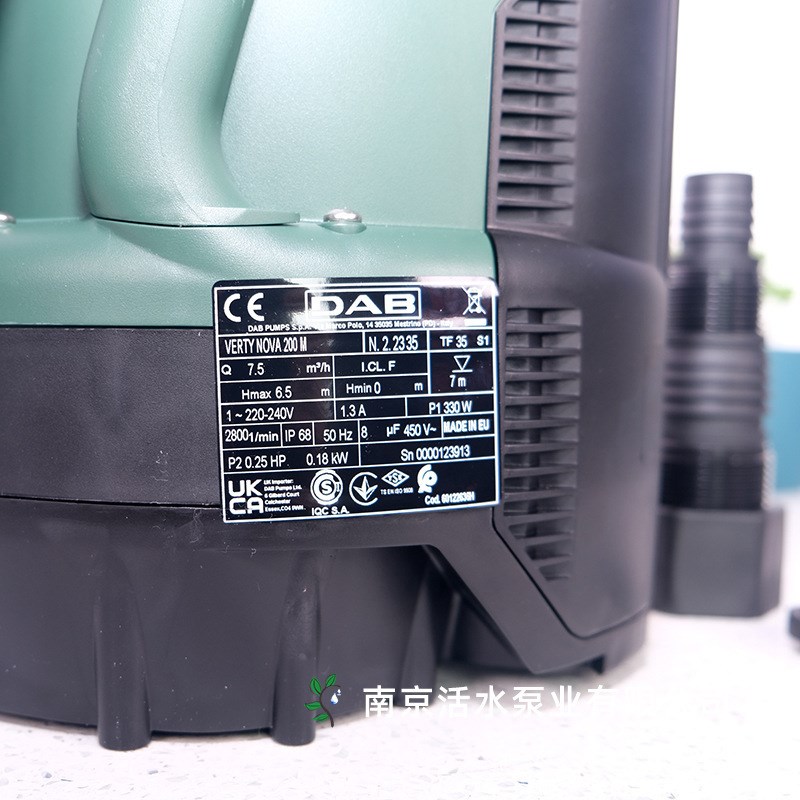 意大利戴博水泵DAB家用集水坑鱼池抽水潜水泵VERTY NOVA200ZM/400