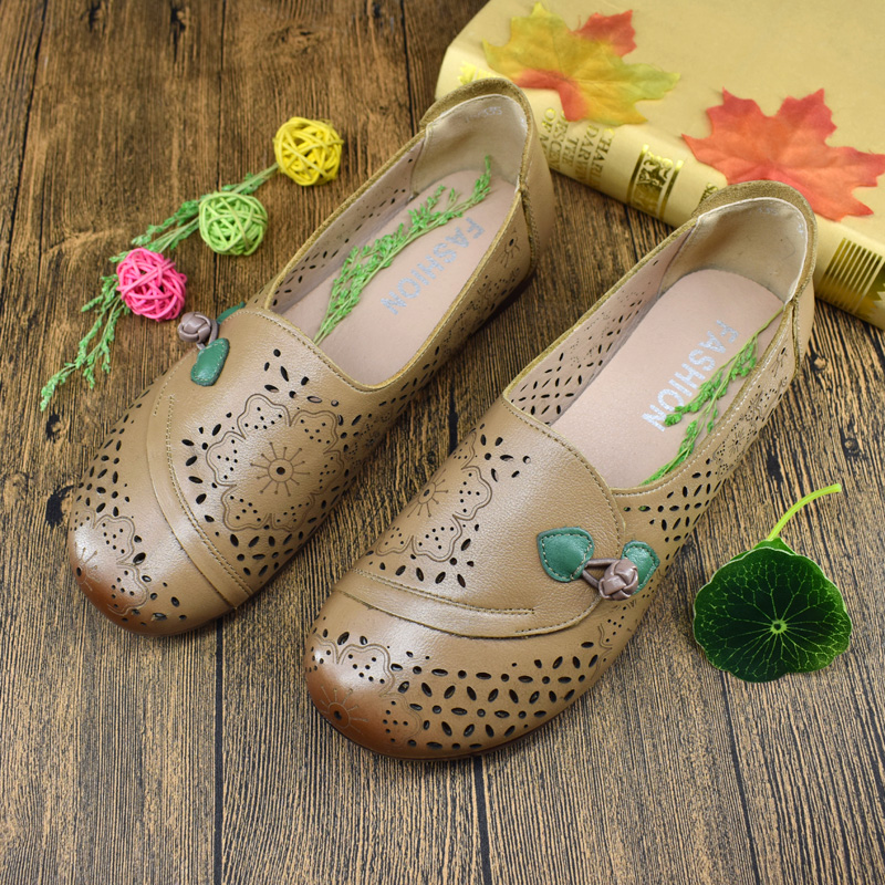 老人鞋女春秋皮鞋妈妈