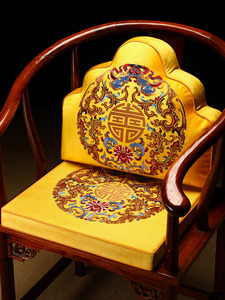 中式实木椅子垫子坐垫靠背一体凳子垫实木沙发靠枕靠垫红色靠山枕