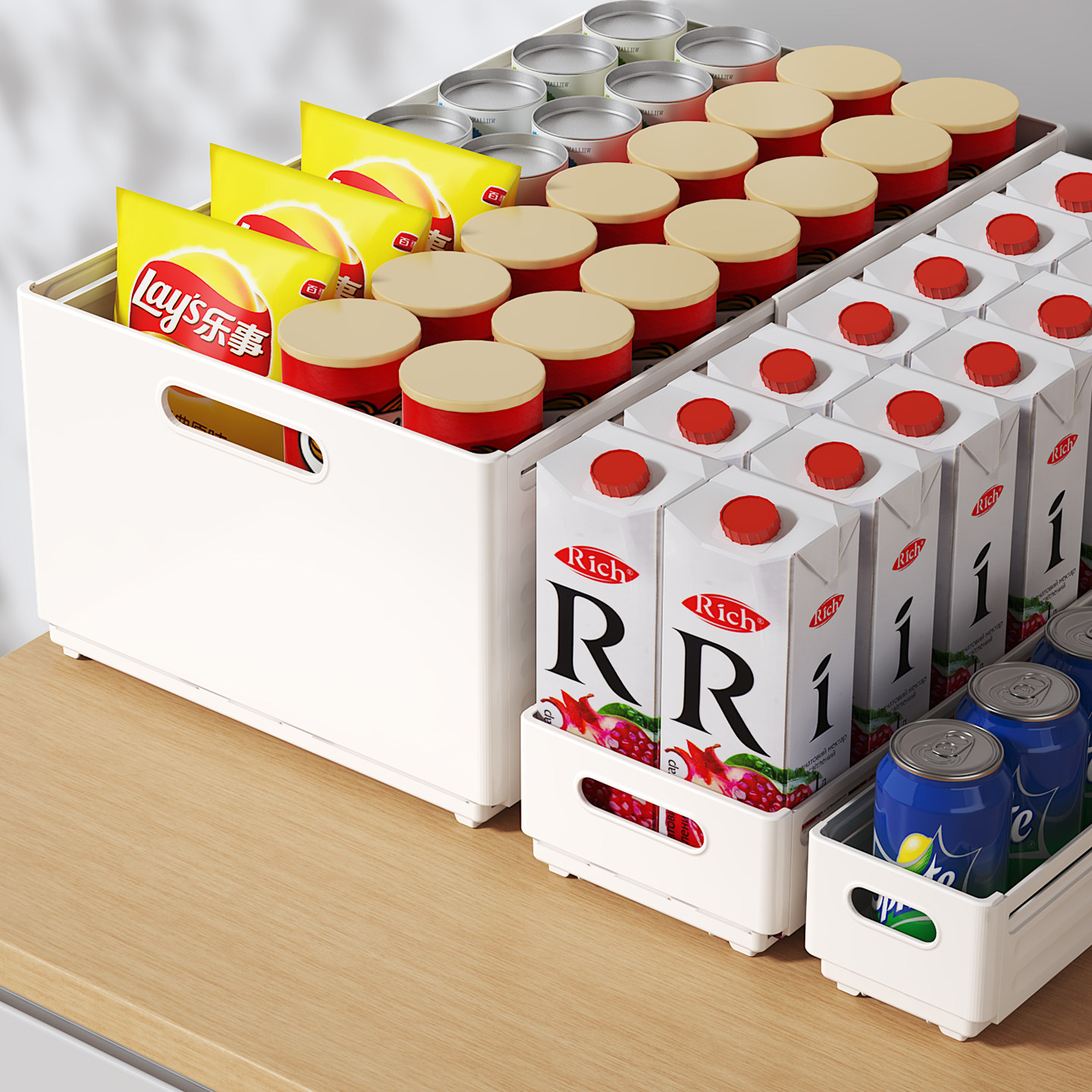 日本零食收纳盒可伸缩长方形厨房橱柜杂物整理盒桌面抽屉储物盒子,收纳整理,桌面收纳盒,淘宝优惠券,粉丝福利购,淘宝优惠卷