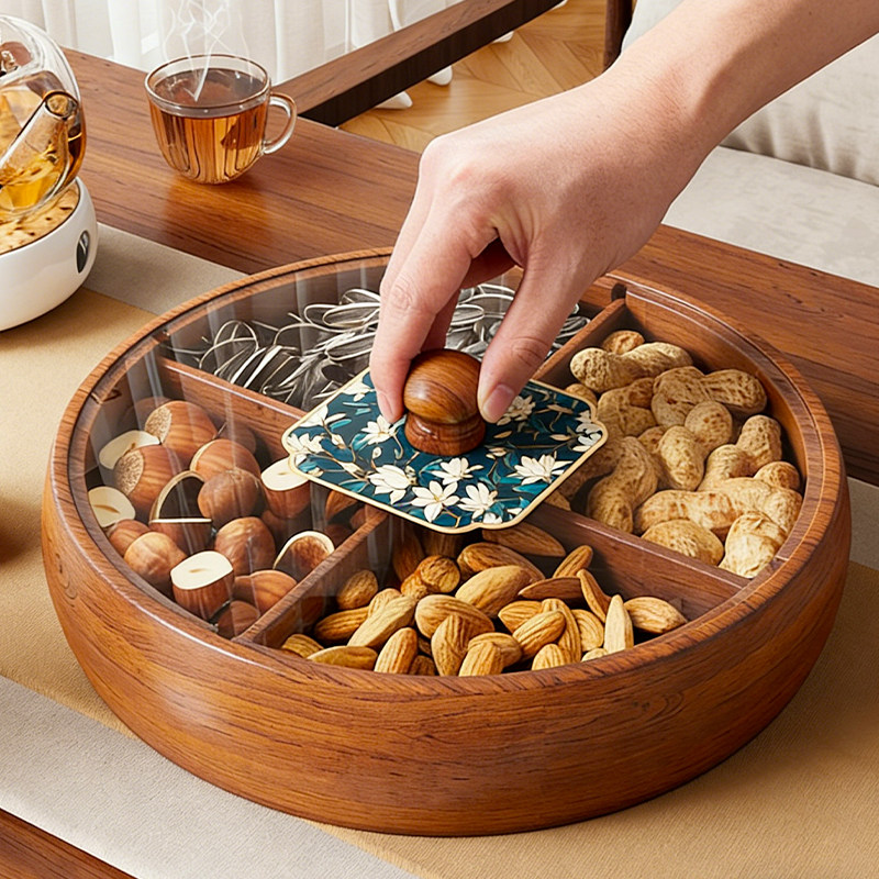 干果盘竹制客厅茶几家用轻奢高档坚果收纳盒新年水果分格果盒待客,餐饮具,果盆/果盘/果篮,淘宝优惠券,粉丝福利购,淘宝优惠卷