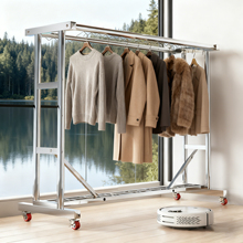 不锈钢晾衣架落地家用阳台加粗2025新款晒被子神器简易挂衣服架子